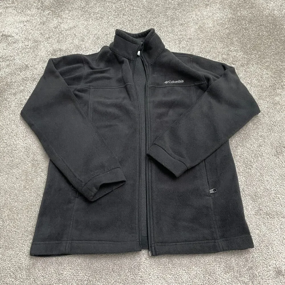 Columbia Steens Mountain Fleece Jacket Boys Youth XL Black Full Zip Outdoor Hike